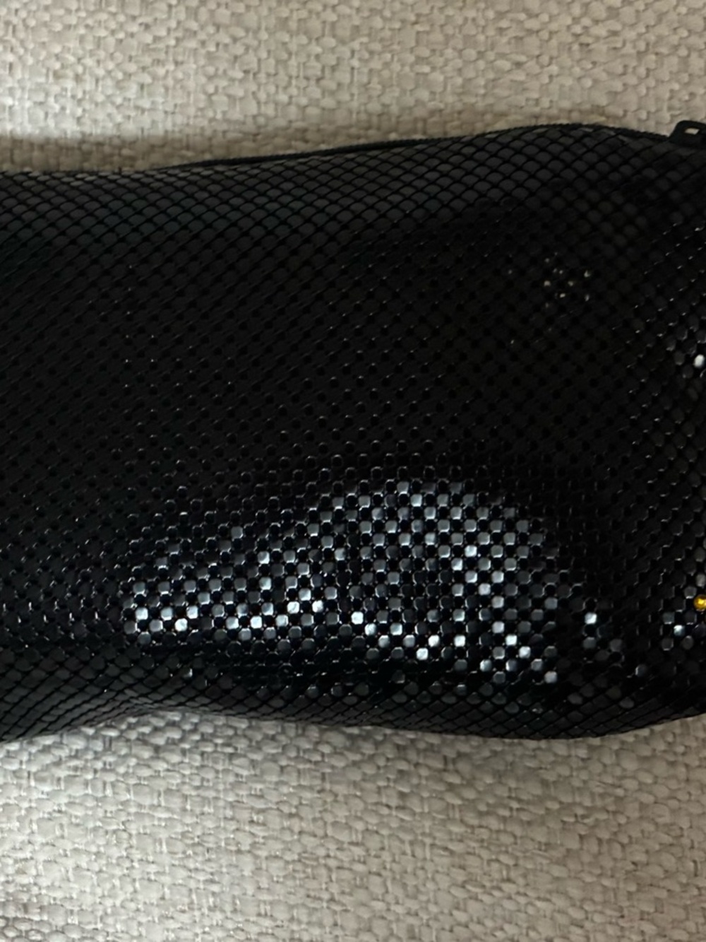 Whiting & Davis EUC Vintage Black Sequin Clutch Pouch -rhinestones. . - Picture 3 of 12